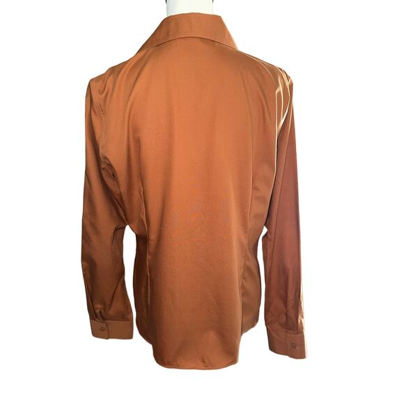Jones New York Collection Brown Button Down Women's Top size 12 - Picture 2 of 3